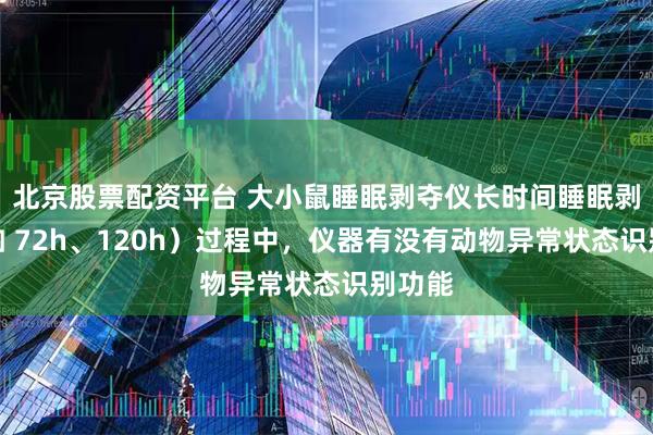 北京股票配资平台 大小鼠睡眠剥夺仪长时间睡眠剥夺（如 72h、120h）过程中，仪器有没有动物异常状态识别功能
